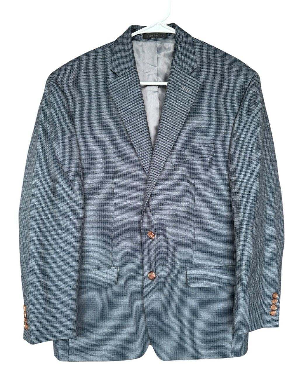 Ralph Lauren Blue Gray Houndstooth Sport Coat Blazer